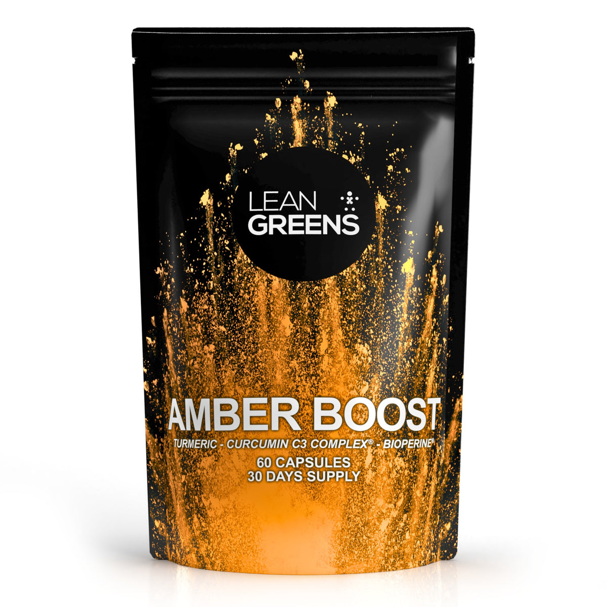 Amber Boost turmeric and curcumin supplement by Lean Greens, 60 capsules