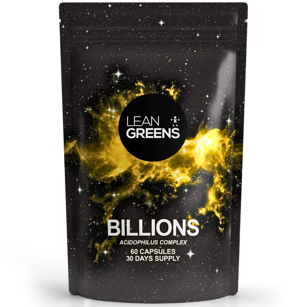 Billions multi-strain probiotic supplement by Lean Greens, acidophilus complex capsules
