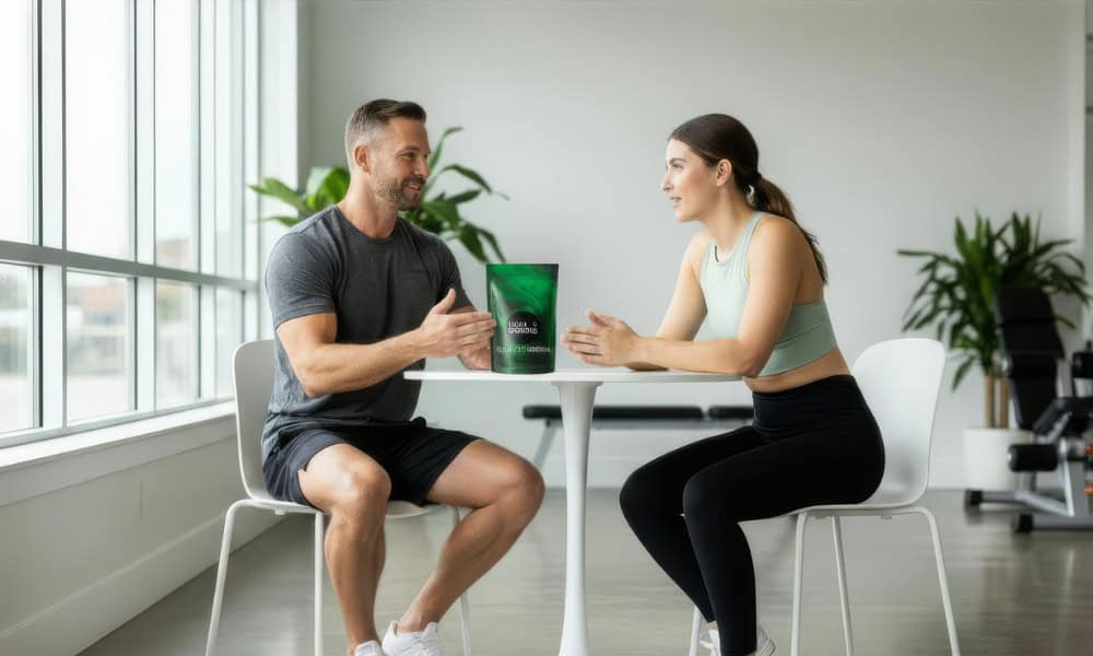 A personal trainer in their mid-30s