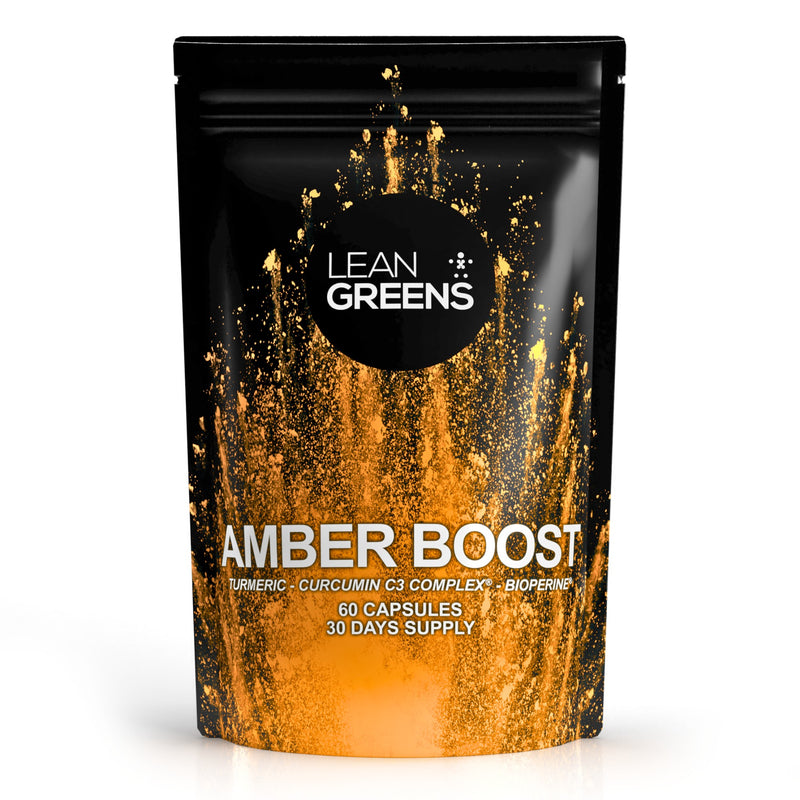Amber Boost turmeric and curcumin supplement by Lean Greens, 60 capsules