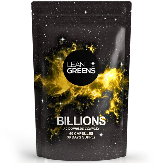 Billions multi-strain probiotic supplement by Lean Greens, acidophilus complex capsules