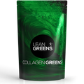 Green package of Lean Greens Collagen Greens on a white background