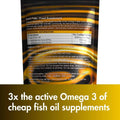 Omega 3 Supplement package with nutritional information and branding details on a white background