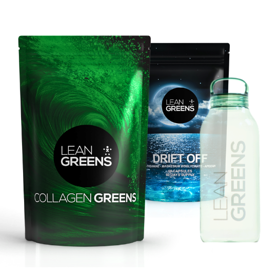 Aspire Collagen Bundle by Lean Greens, Collagen Greens and Good Fats omega-3 supplement pack
