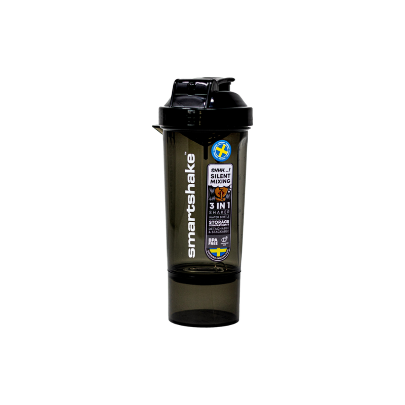 Slimline SmartShake bottle for mixing Lean Greens powders, BPA-free supplement bottle