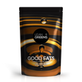 A pack of Good Fats premium omega 3 fish oils by Lean Greens, with a black and gold color scheme. UK best Omega 3 softgels